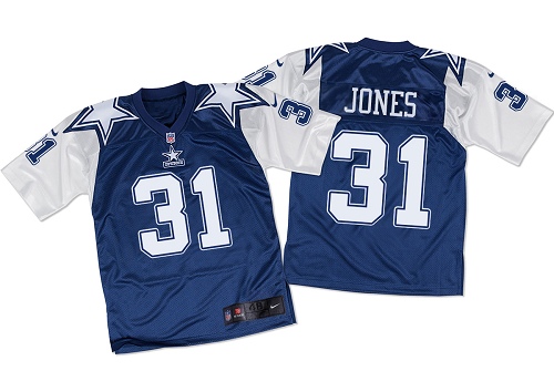 Men's Dallas Cowboys #31 Byron Jones Elite Navy/White Throwback NFL Jersey