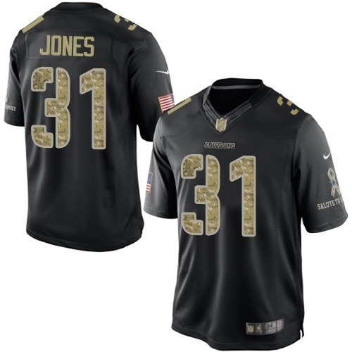 Men's Dallas Cowboys #31 Byron Jones Limited Black Salute to Service NFL Jersey