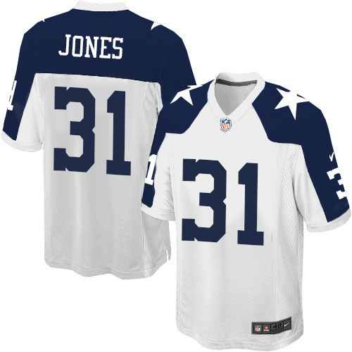 Men's Dallas Cowboys #31 Byron Jones Game White Throwback Alternate NFL Jersey