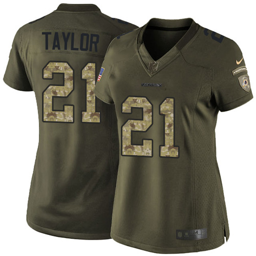 Women's Washington Redskins #21 Sean Taylor Limited Green Salute to Service NFL Jersey