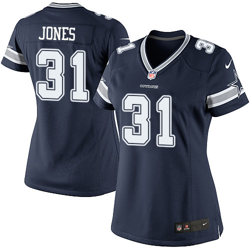 Women's Dallas Cowboys #31 Byron Jones Elite Navy Blue Team Color NFL Jersey