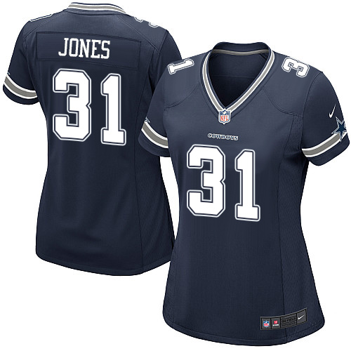 Women's Dallas Cowboys #31 Byron Jones Game Navy Blue Team Color NFL Jersey