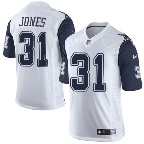 Men's Dallas Cowboys #31 Byron Jones Elite White Rush NFL Jersey
