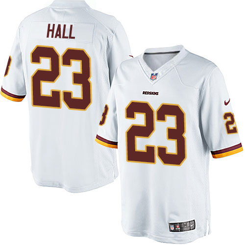 Youth Washington Redskins #23 DeAngelo Hall Limited White NFL Jersey