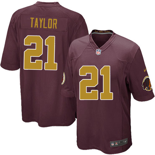 Youth Washington Redskins #21 Sean Taylor Limited Burgundy Red/Gold Number Alternate 80TH Anniversary NFL Jersey