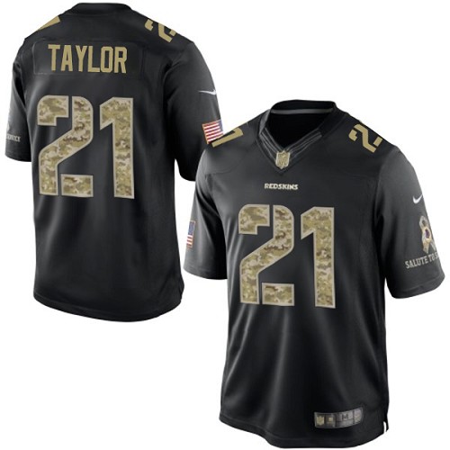 Men's Washington Redskins #21 Sean Taylor Elite Black Salute to Service NFL Jersey