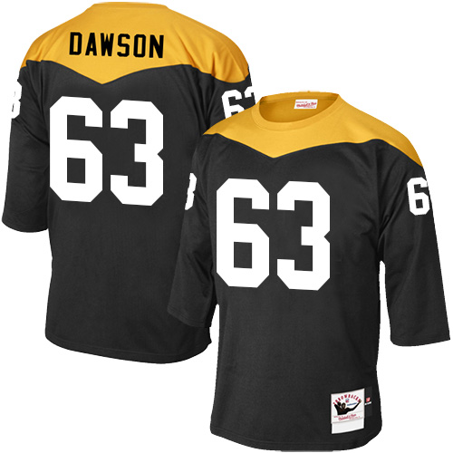 Men's Pittsburgh Steelers #63 Dermontti Dawson Elite Black 1967 Home Throwback NFL Jersey