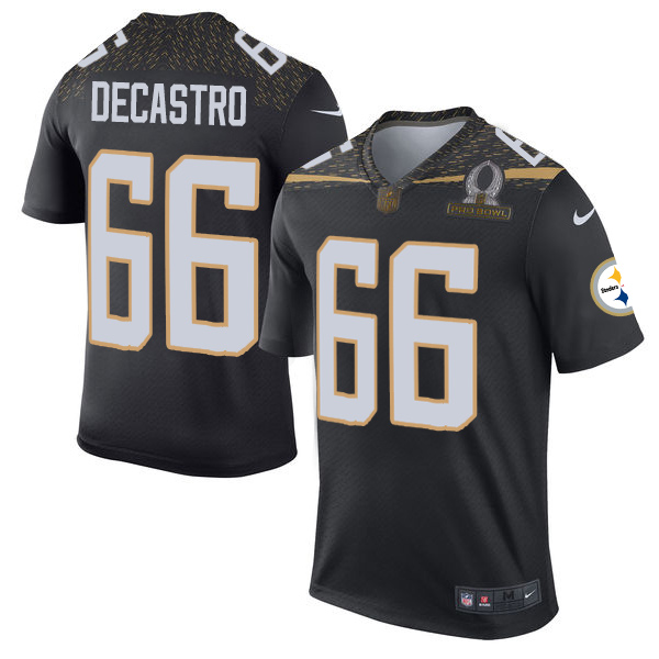 Men's Pittsburgh Steelers #66 David DeCastro Elite Black Team Irvin Pro Bowl NFL Jersey