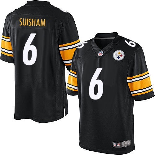 Men's Pittsburgh Steelers #6 Shaun Suisham Limited Black Team Color NFL Jersey