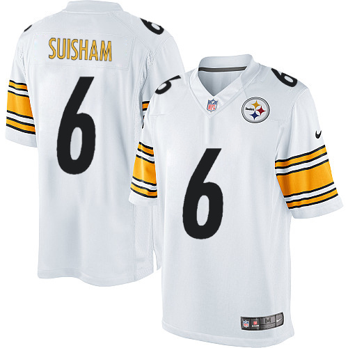 Men's Pittsburgh Steelers #6 Shaun Suisham Limited White NFL Jersey