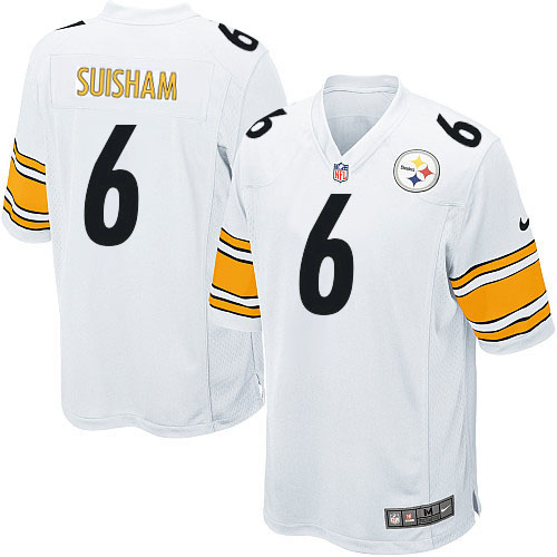 Men's Pittsburgh Steelers #6 Shaun Suisham Game White NFL Jersey