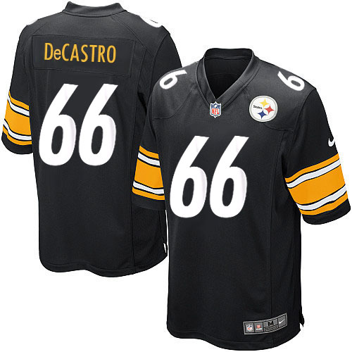 Men's Pittsburgh Steelers #66 David DeCastro Game Black Team Color NFL Jersey