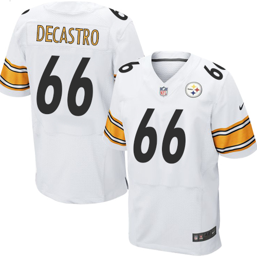 Men's Pittsburgh Steelers #66 David DeCastro Elite White NFL Jersey